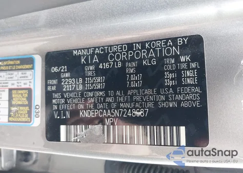 2022 Kia Seltos Lx from USA, damaged, VIN KNDEPCAA5N7248687